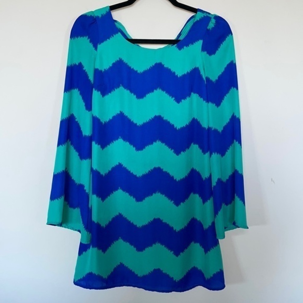 Women’s Gianni Bini GB Dark Blue & Green Midi Dress Size XS